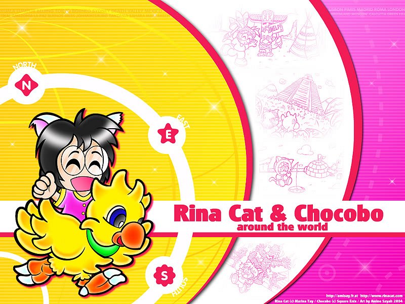 Rina Cat & Chocobo wallpaper